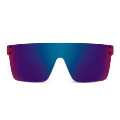 Alternative view of Vierkante zonnebril met randloos montuur - Donkerblauw/paarse glazen