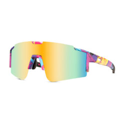 Multicolor sport zonnebril met print - Multicolor glas