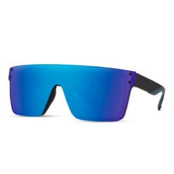 Vierkante zonnebril met randloos montuur - Blauw/paarse glazen