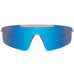 Alternative view of Transparante sport zonnebril met glanzend semi randloos montuur - Blauw glas