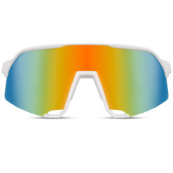 Alternative view of Witte sport zonnebril met semi randloos montuur - Multicolor glazen