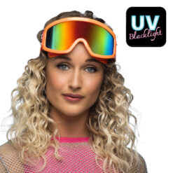 Alternative view of Party skibril UV Blacklight - Verstelbare feestbril - Neon Oranje