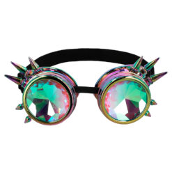 Caleidoscoopbril zilver - Partybril met spikes