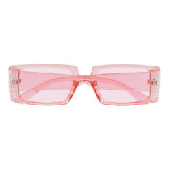 Partybril roze - Rechthoekige bril met roze glazen
