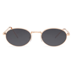 Alternative view of Metalen ovale zonnebril rosé goud met zwarte UV400 glazen – Unisex zonnebril