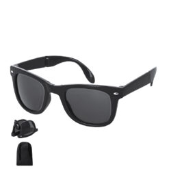 Opvouwbare classic zonnebril met UV400 bescherming en brillenzakje - Zwart