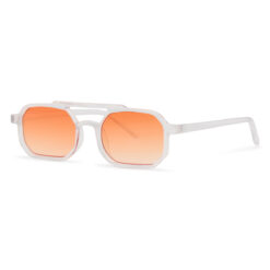 Transparante zonnebril met oranje glazen en uv400 bescherming
