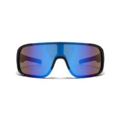Alternative view of Sport zonnebril met semi randloos montuur en matzwarte pootjes - Blauw glas