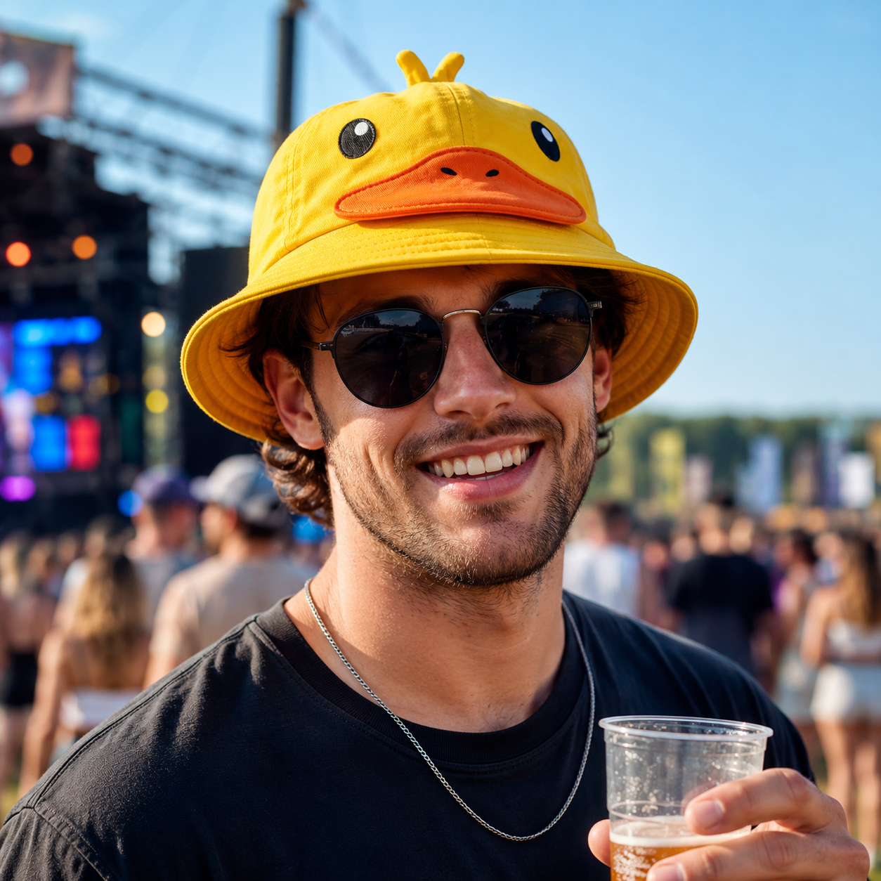 Duck Bucket Hat – Gele Badeend Festival Hoed - 56-58 cm - Afbeelding 2